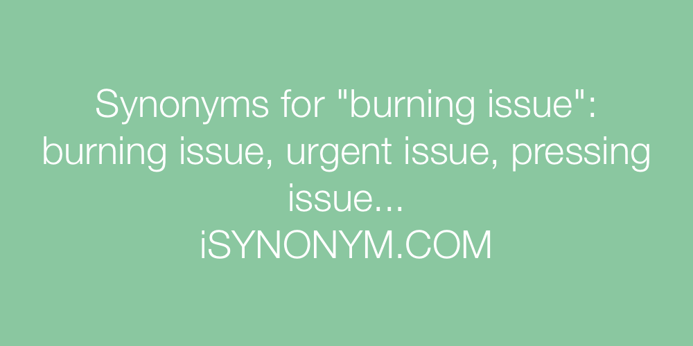 Synonyms burning issue