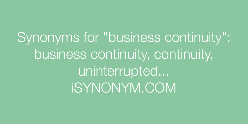 Synonyms business continuity