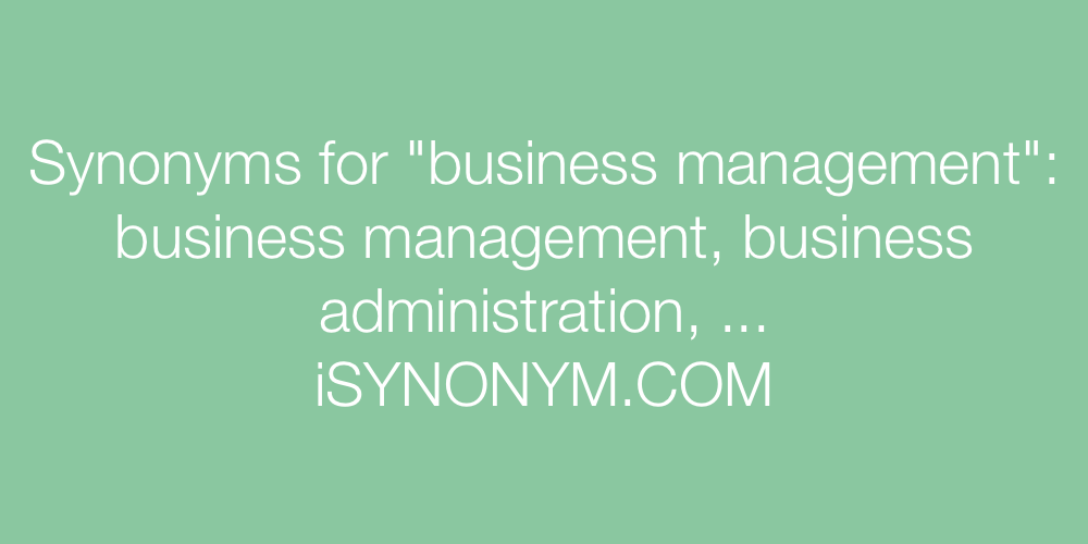 Synonyms business management