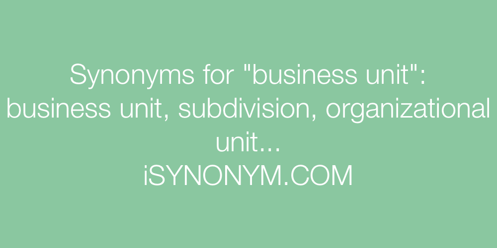 Synonyms business unit