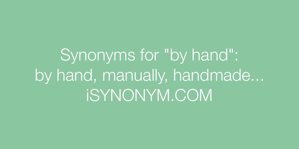 Synonyms by hand