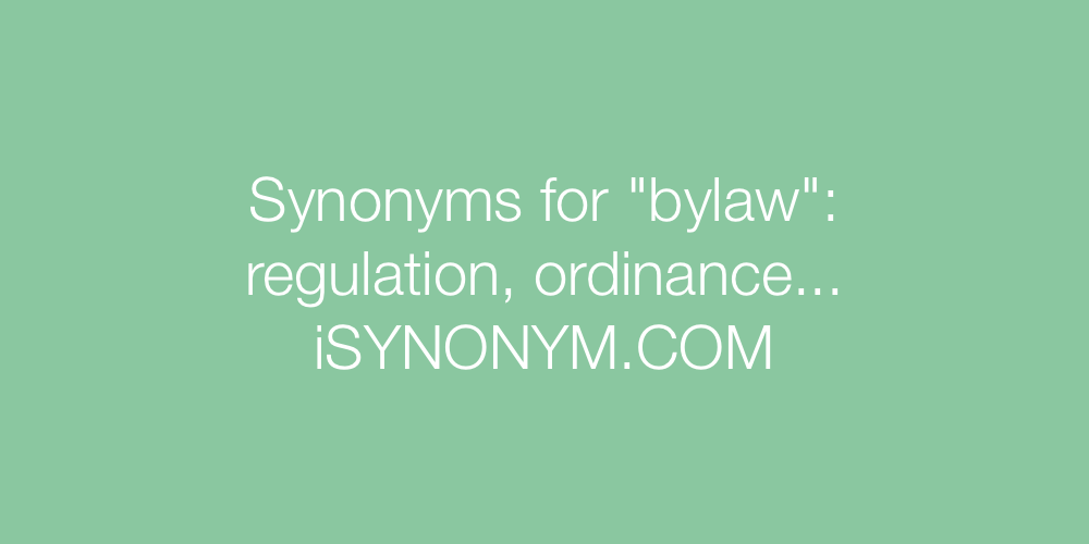 Synonyms bylaw