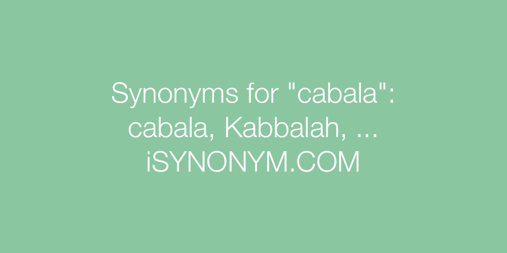 Synonyms cabala