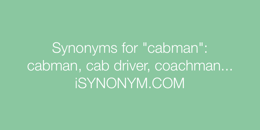 Synonyms cabman