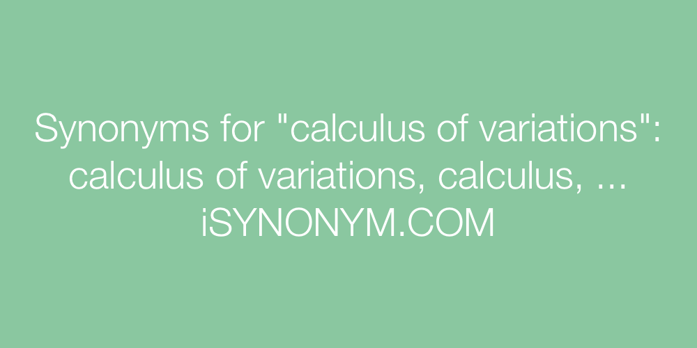 Synonyms calculus of variations