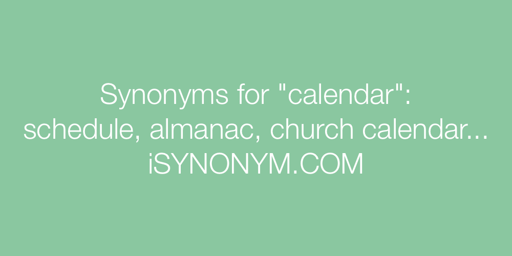 Synonyms calendar