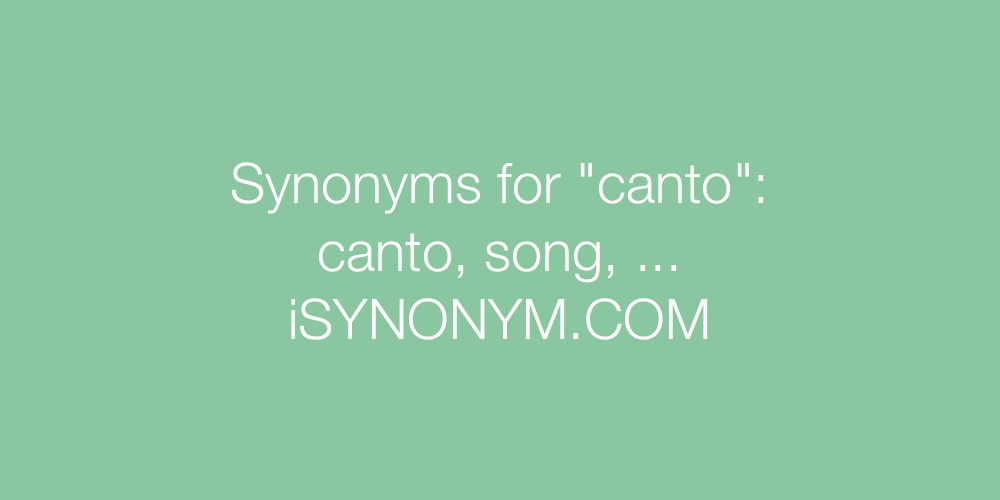 Synonyms canto