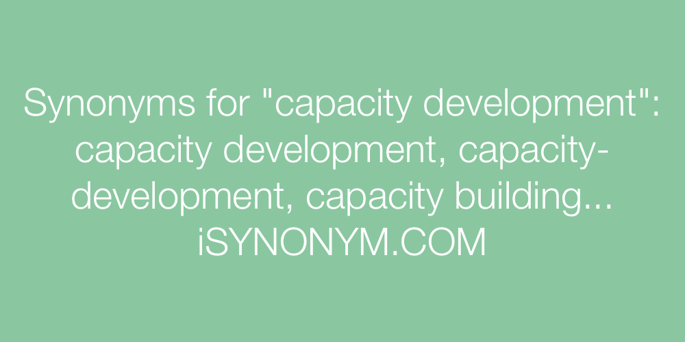 Synonyms capacity development