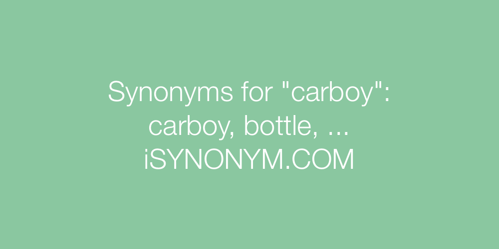 Synonyms carboy