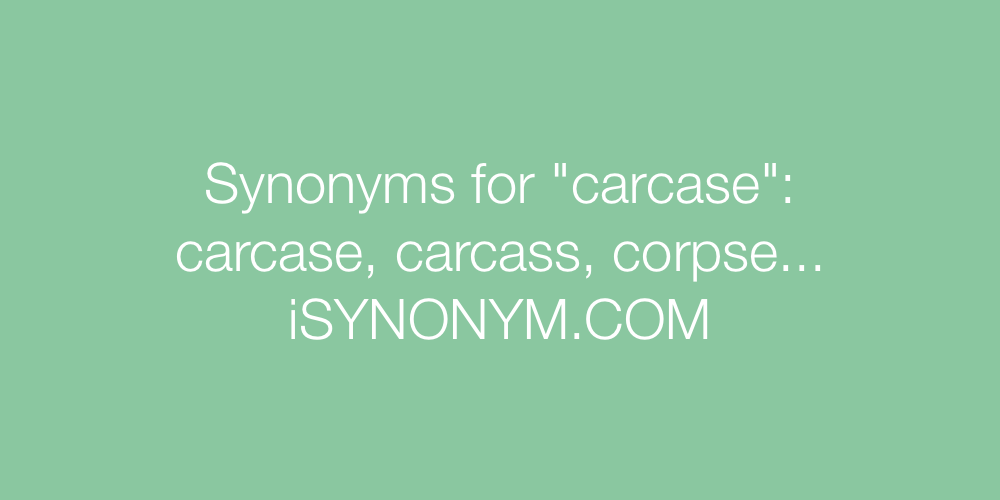 Synonyms carcase