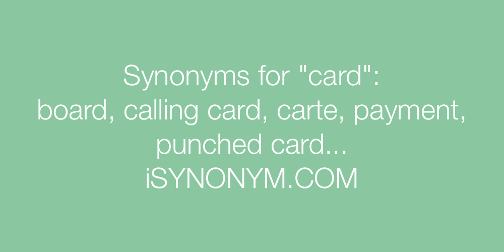 Synonyms card