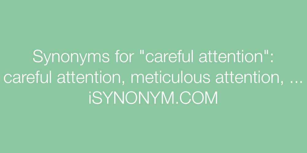 Synonyms careful attention