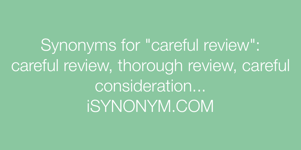 Synonyms careful review