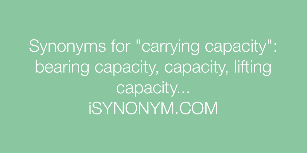 Synonyms carrying capacity