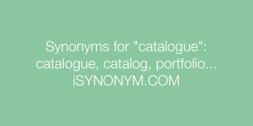 Synonyms catalogue