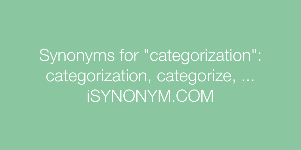 Synonyms categorization