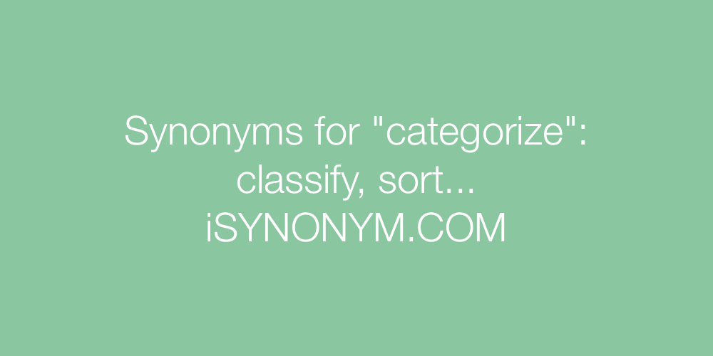 Synonyms categorize