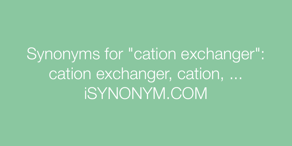 Synonyms cation exchanger
