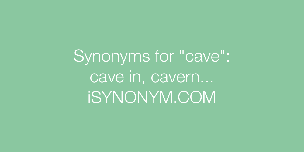 Synonyms cave