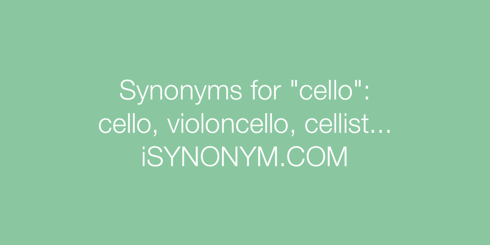 Synonyms cello