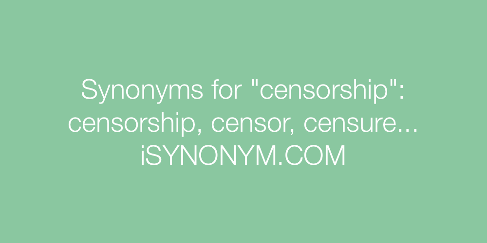 Synonyms censorship