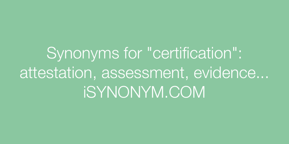 Synonyms certification