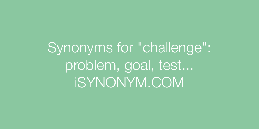 Synonyms challenge