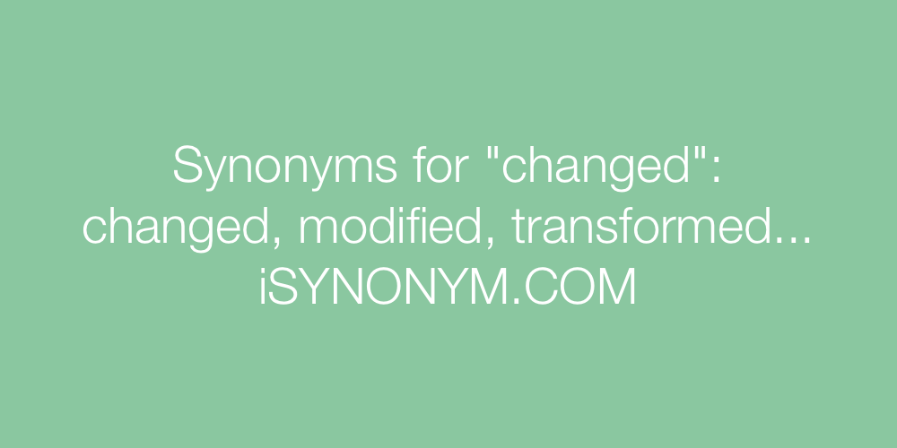 Synonyms changed