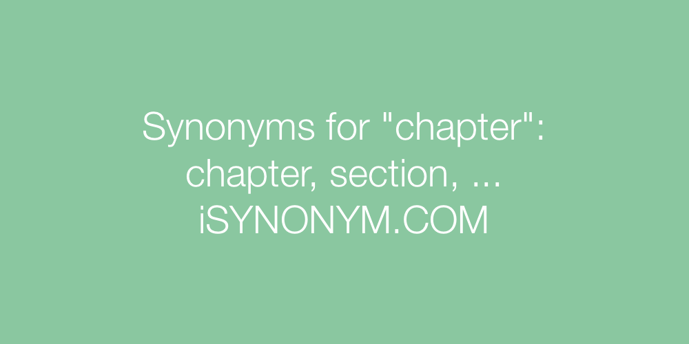 Synonyms chapter