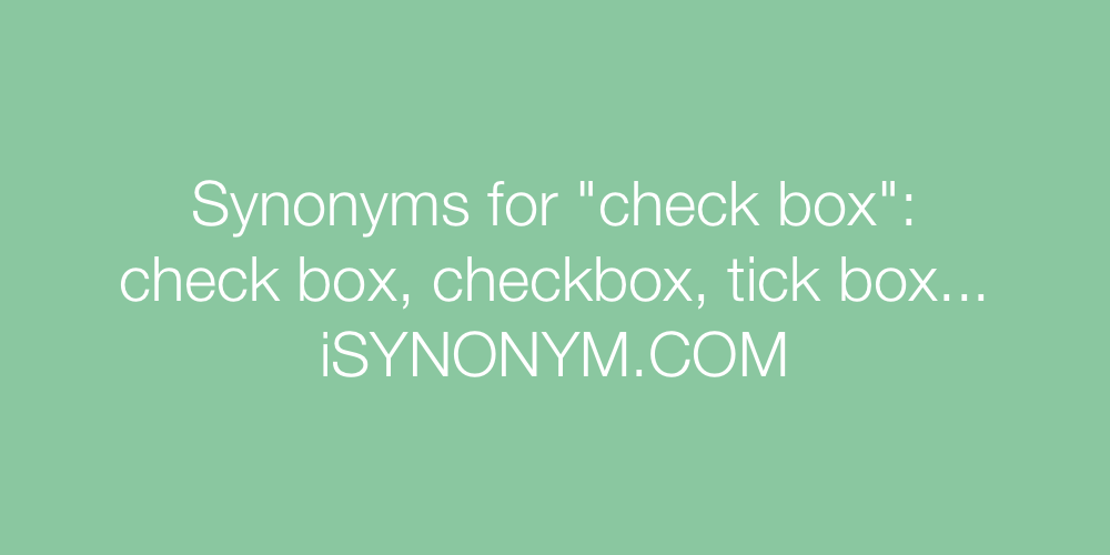 Synonyms check box
