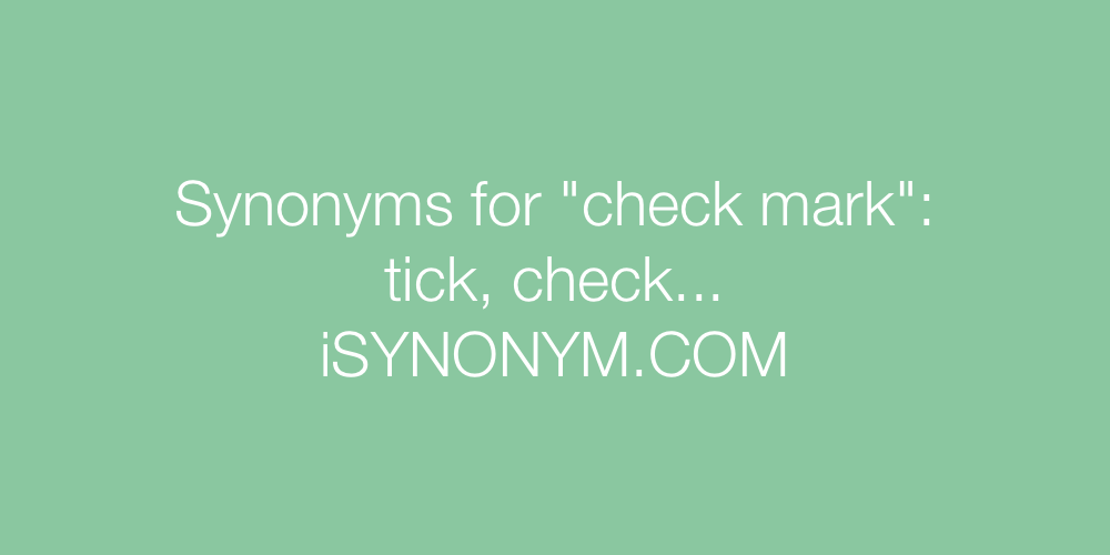 Synonyms check mark