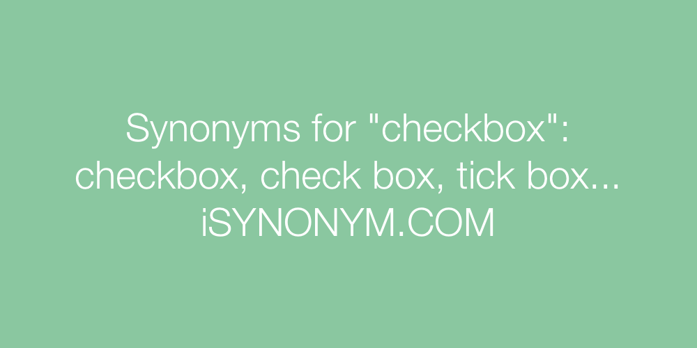Synonyms checkbox