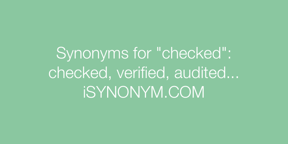 Synonyms checked