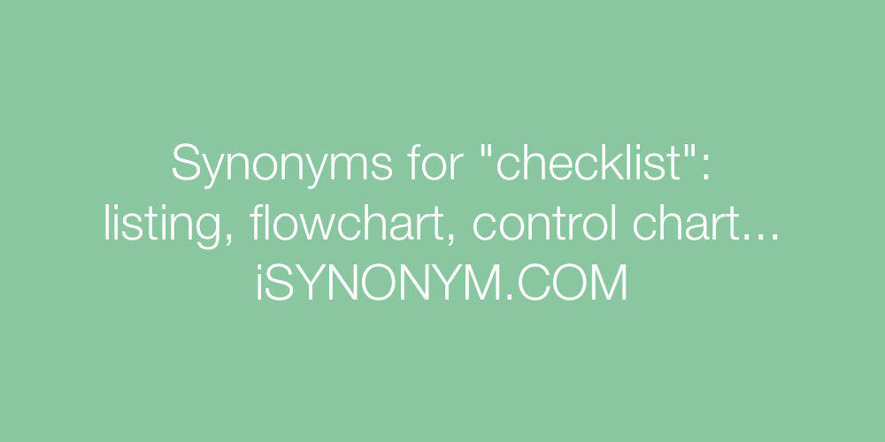 Synonyms checklist