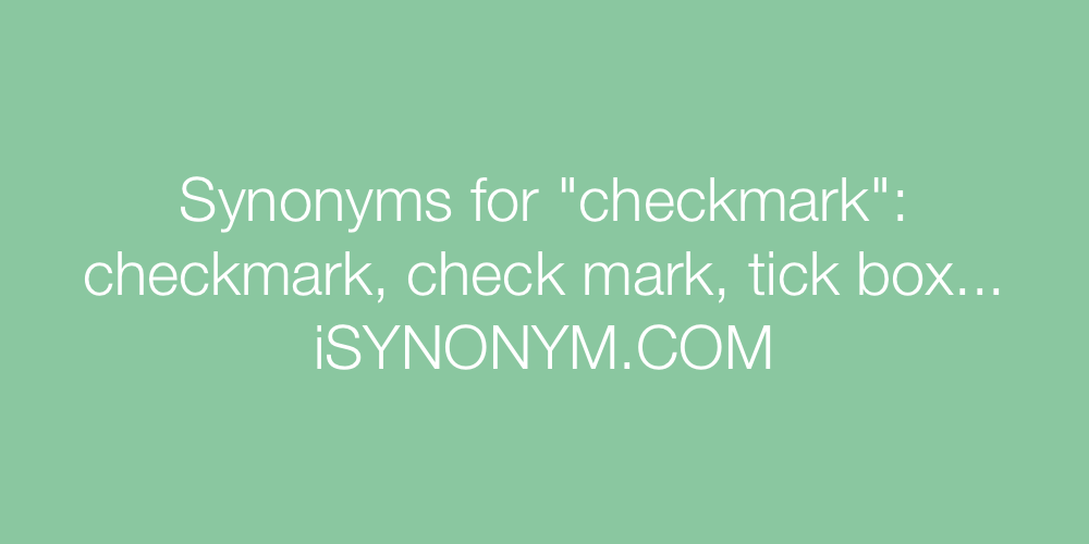 Synonyms checkmark