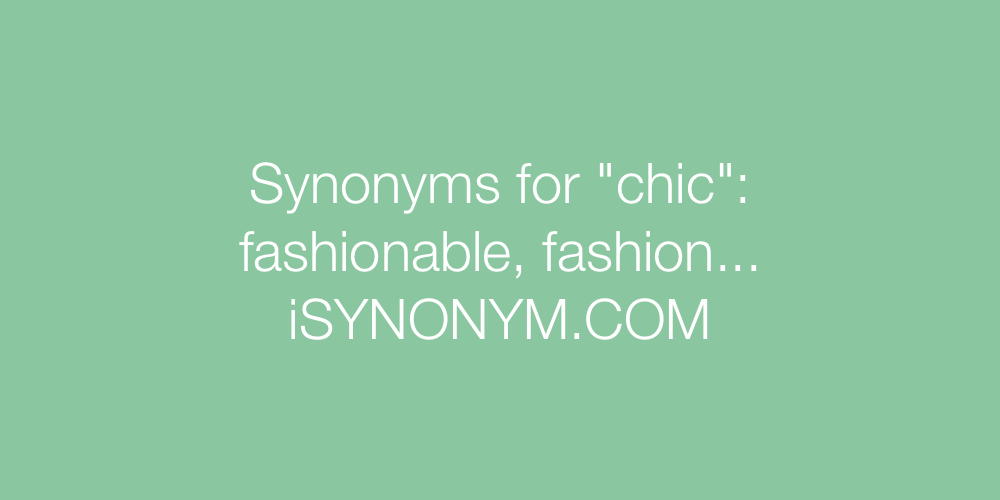 Synonyms chic
