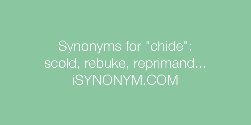 Synonyms chide