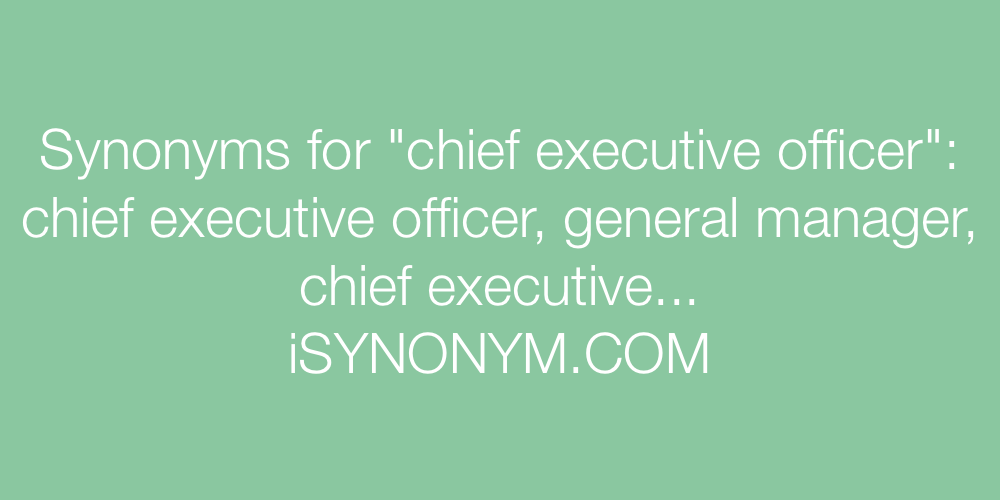 Synonyms chief executive officer