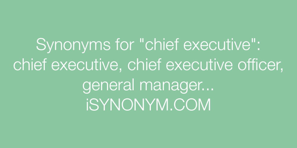 Synonyms chief executive