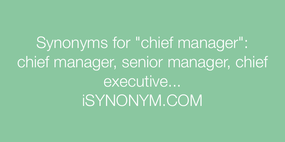 Synonyms chief manager