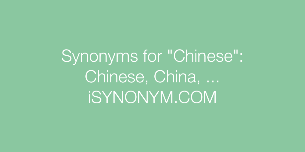 Synonyms Chinese