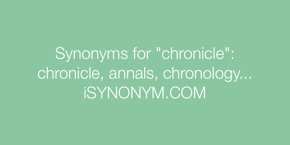 Synonyms chronicle