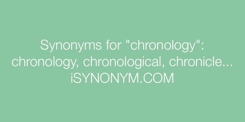 Synonyms chronology