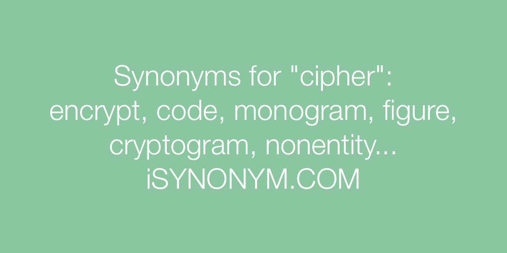 Synonyms cipher