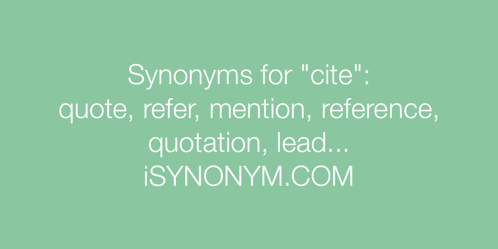 Synonyms cite