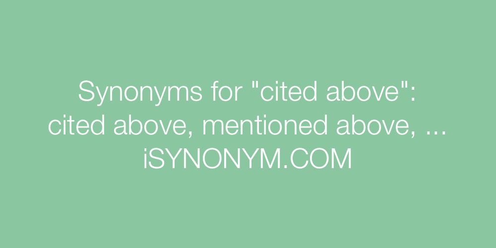 Synonyms cited above