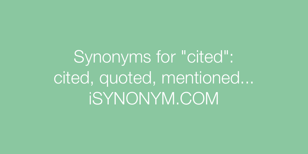 Synonyms cited