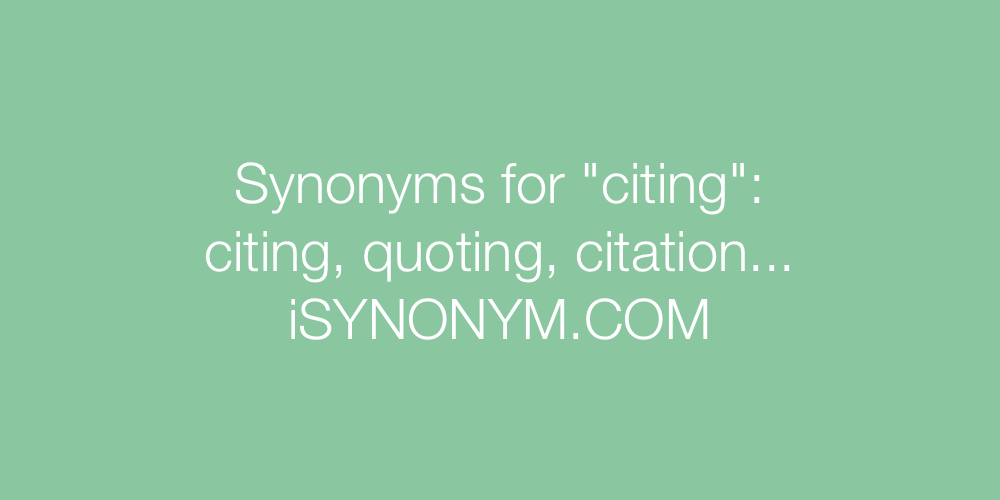 Synonyms citing