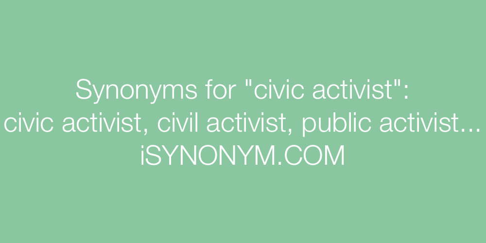 Synonyms civic activist