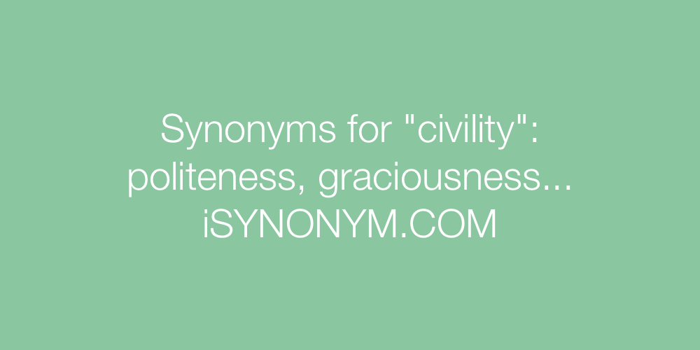 Synonyms civility